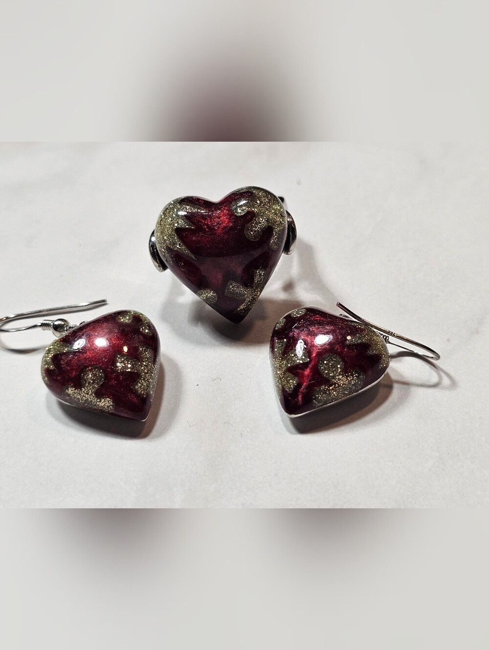 STUNNING Designer Alan King Venecian Glass And Sterling Set
